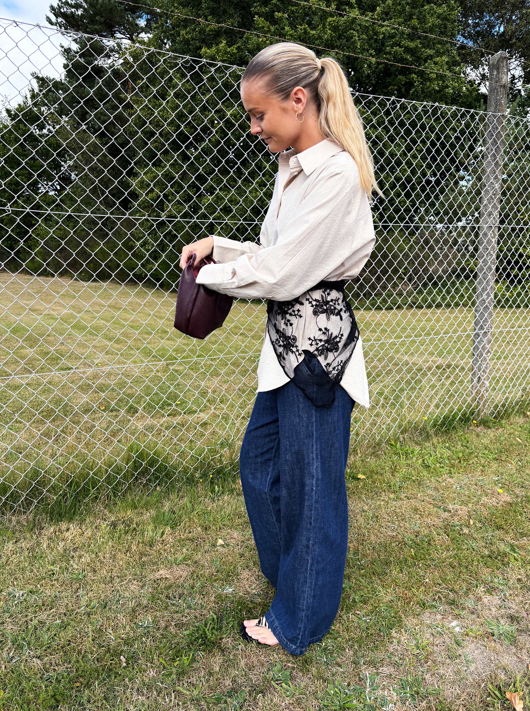 Black Colour Tørklæde - BcMirinda Trekantet Lace Tørklæde i Sort