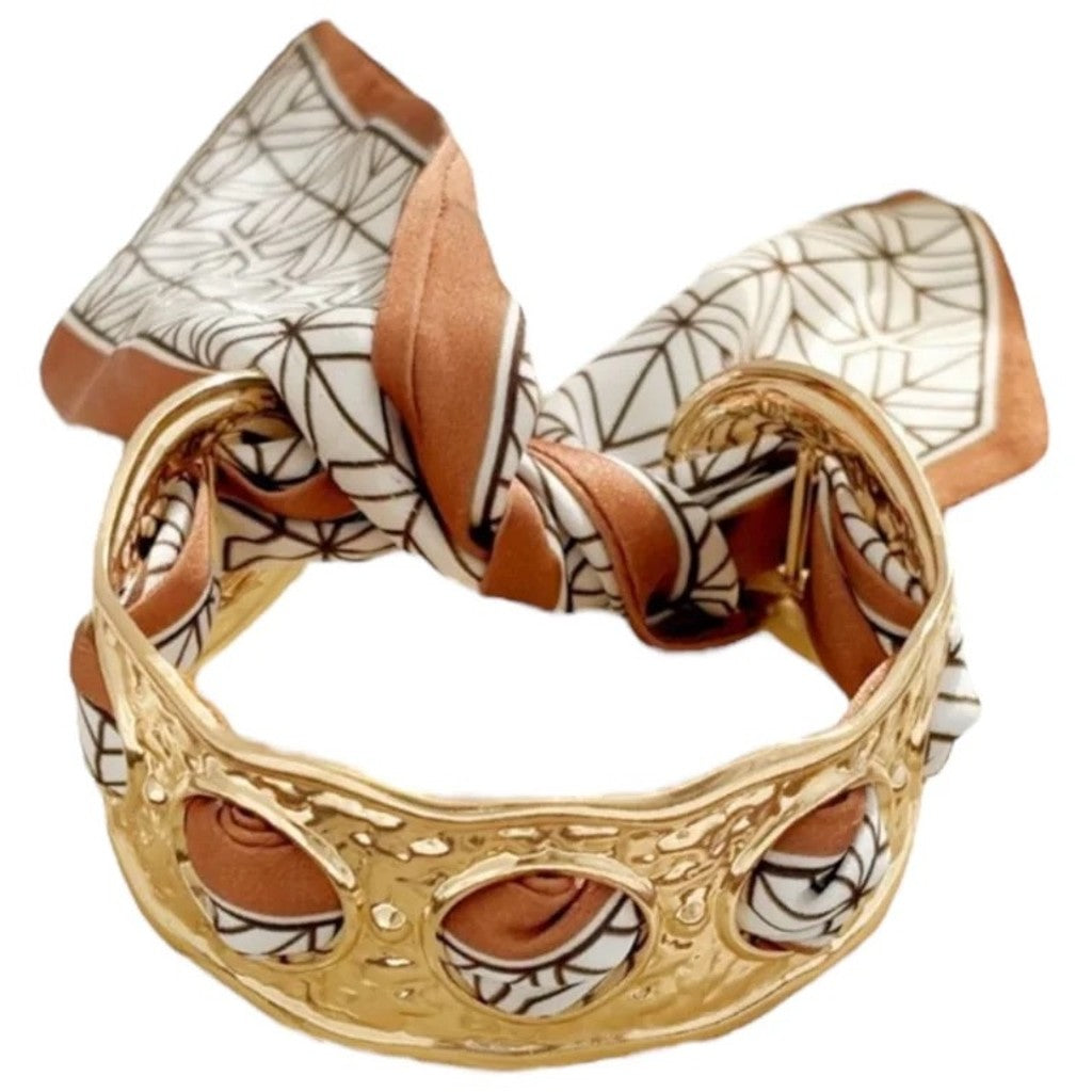 Tim & Simonsen Armbånd - TSJ709 Ribbon Armbånd i Forgyldt Cognac Bånd