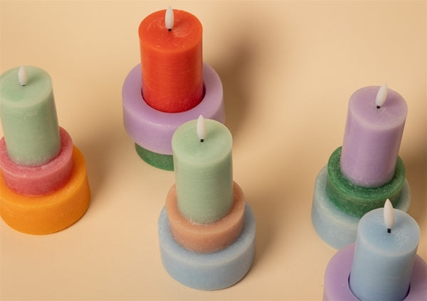 C´est Bon Bloklys - LED Bloklys i Orange, Pink & Mint