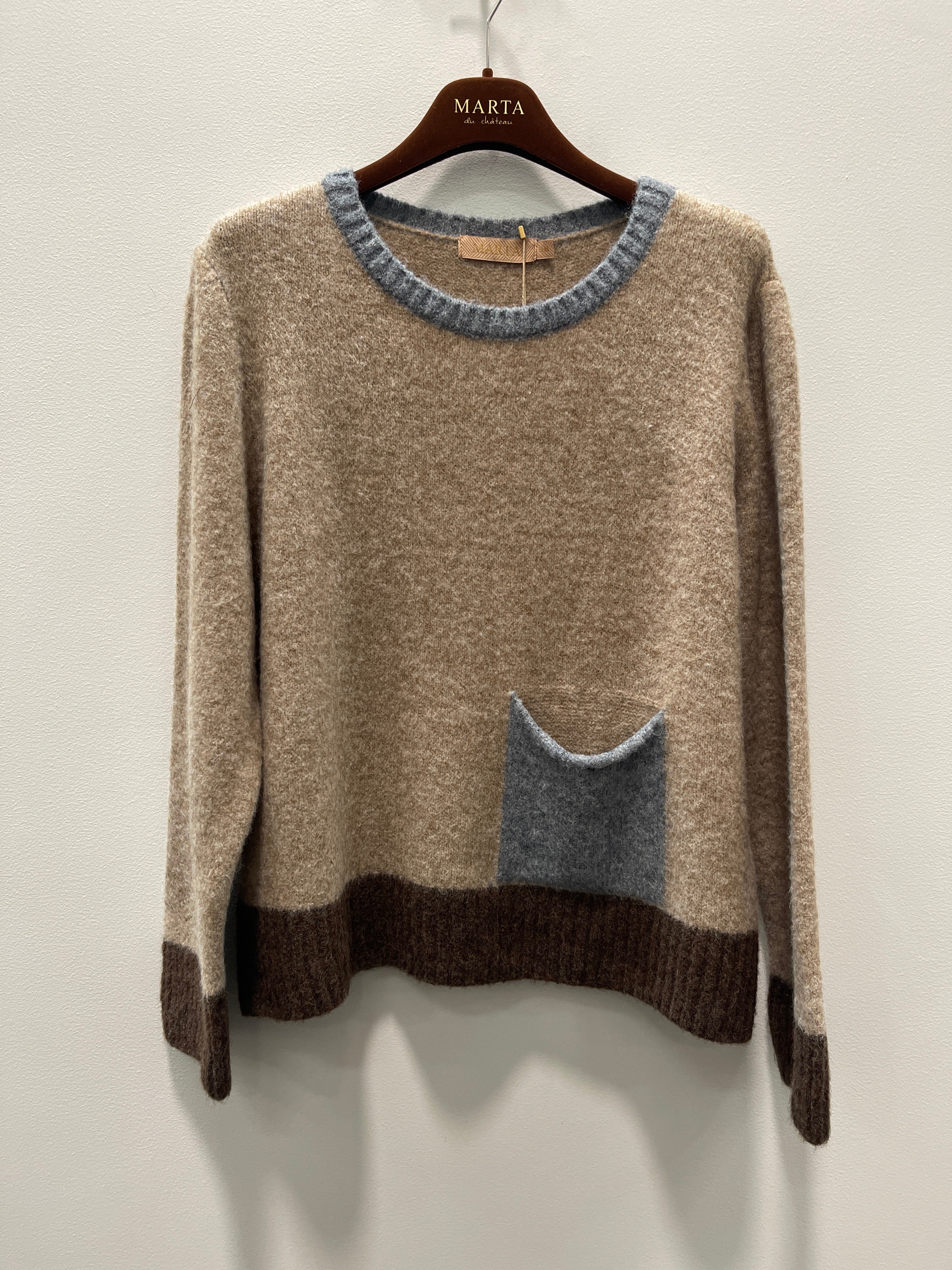 MARTA du château Strik - MdcElora Strik Bluse i Camel Denim