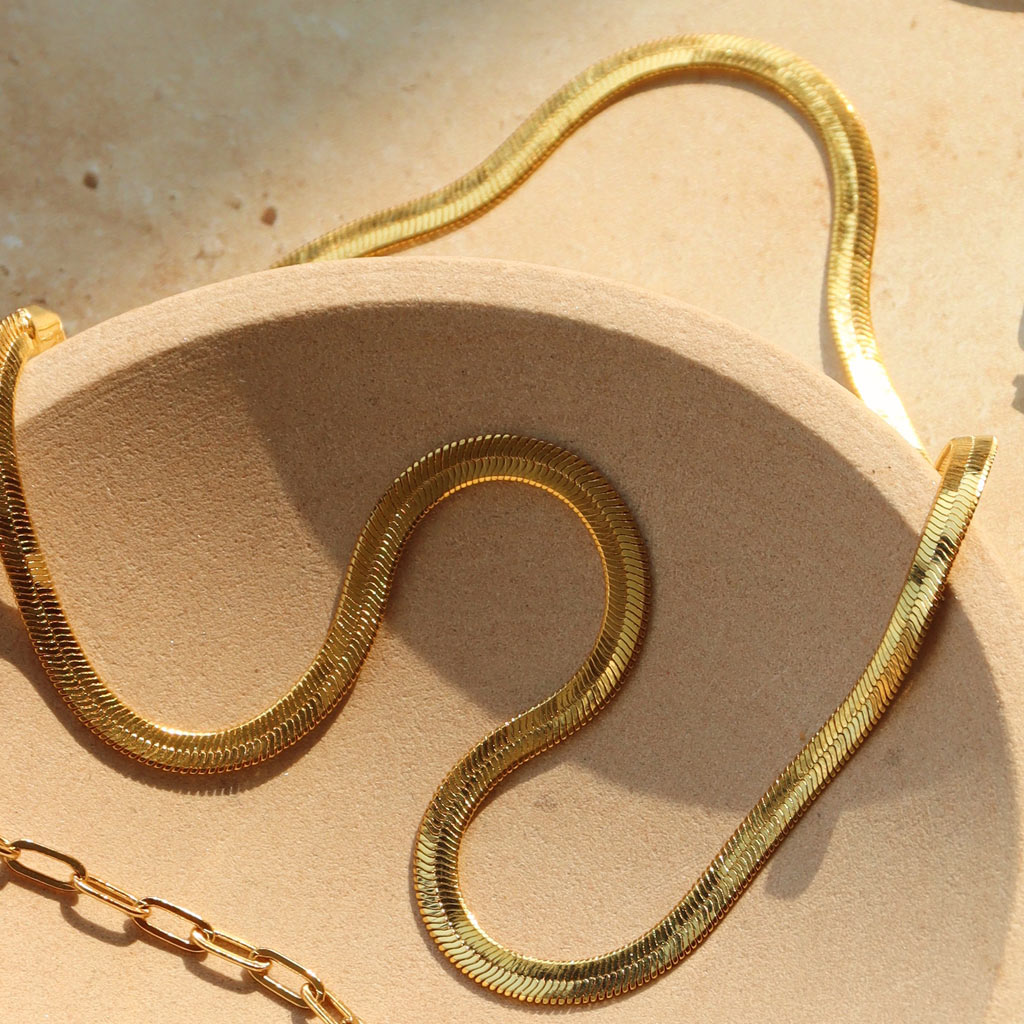 LULU Copenhagen Halskæde - Snake Halskæde i Forgyldt