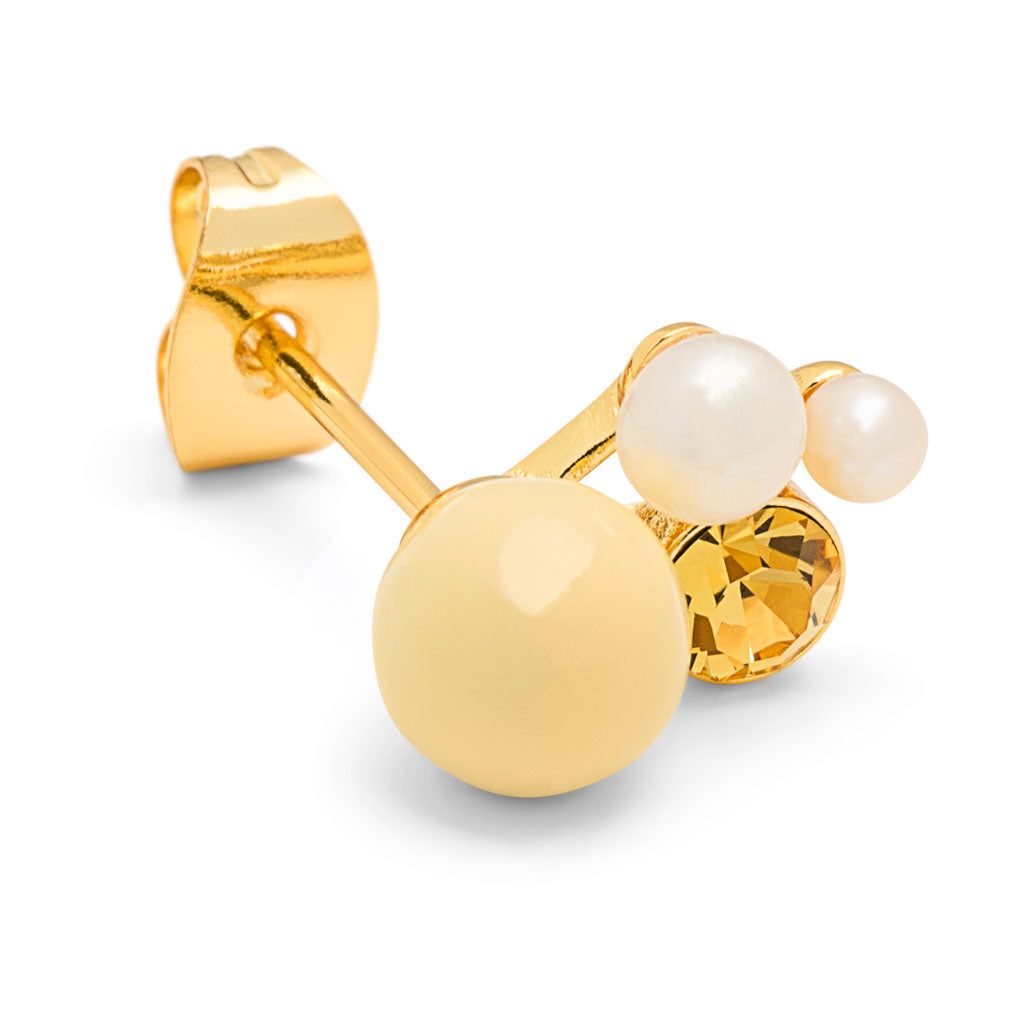 LULU Copenhagen Ørering - Bouquet Lemon Ørering i Guld