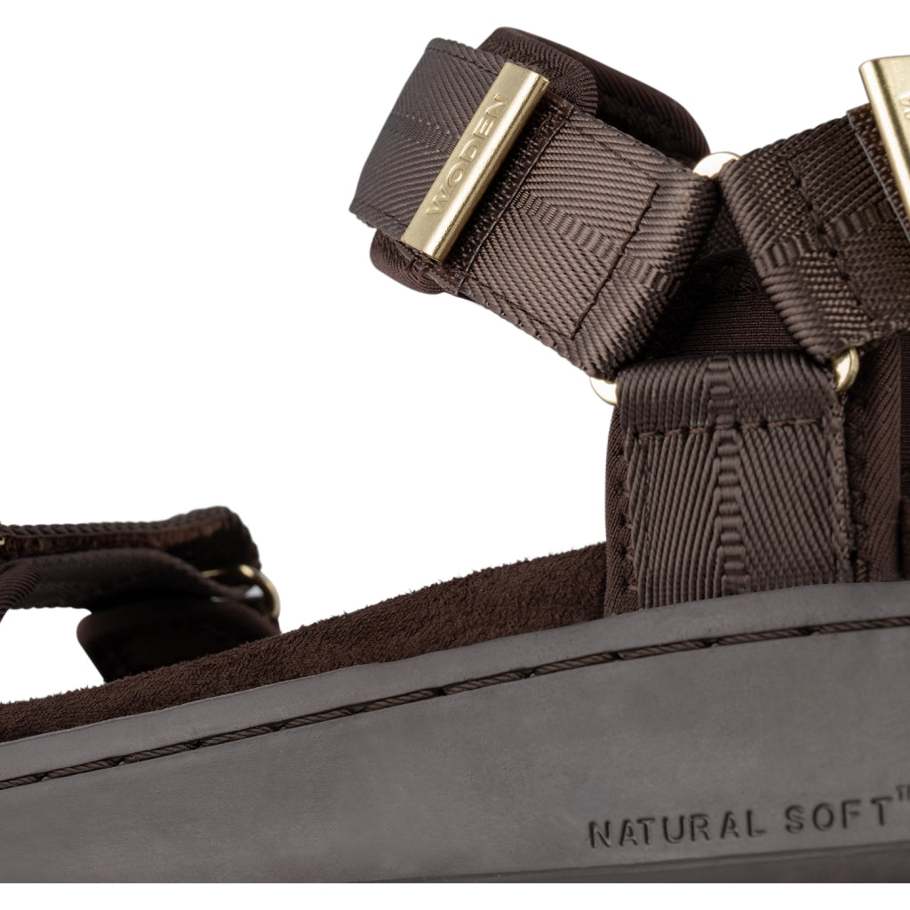 Woden Sandal - Line Sandal i Chocolate