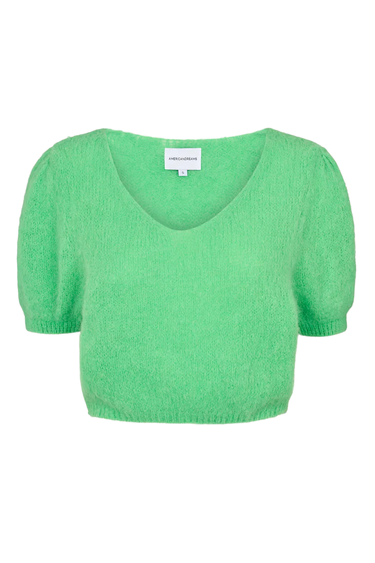 Americandreams Strik - Lolanda Strik Bluse i Bright Green