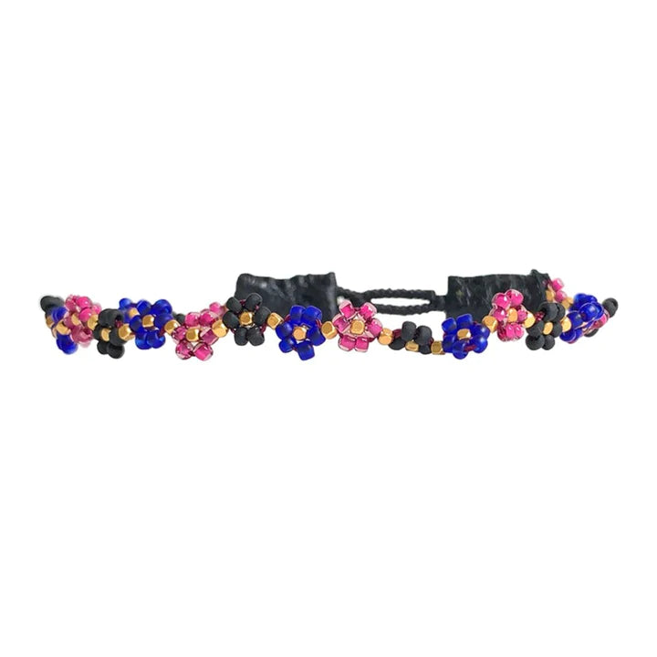 IBU Jewels - MY04 Mystic Cap Flower Armbånd i Sort, Blå, Lyserød