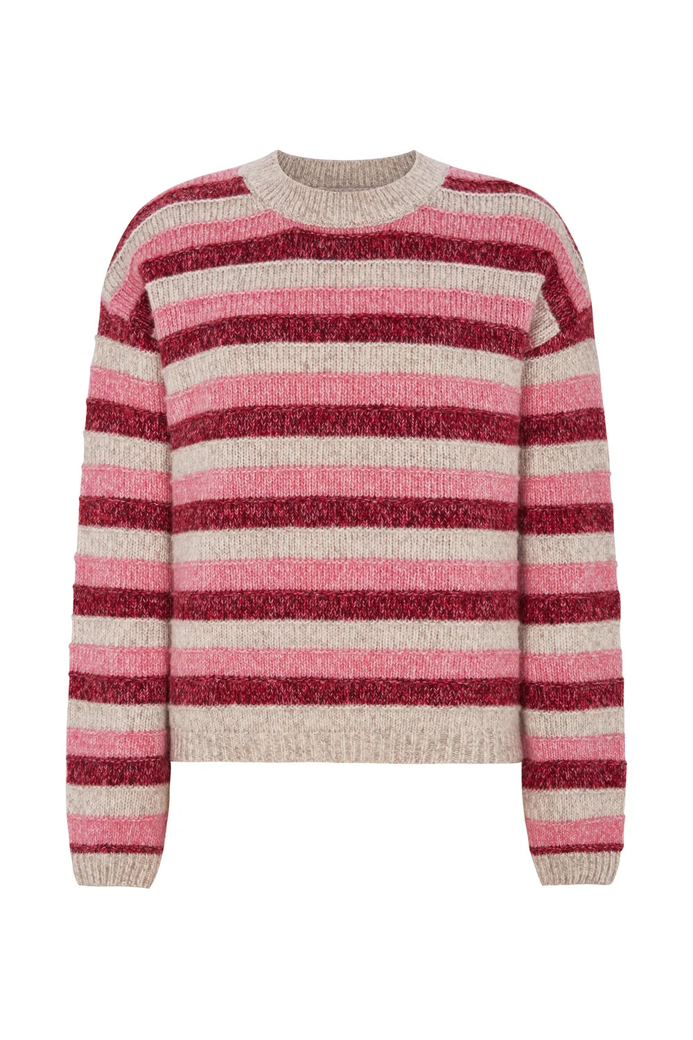 Lollys Laundry Strik - MacieLL Strik Bluse i Pink Strib