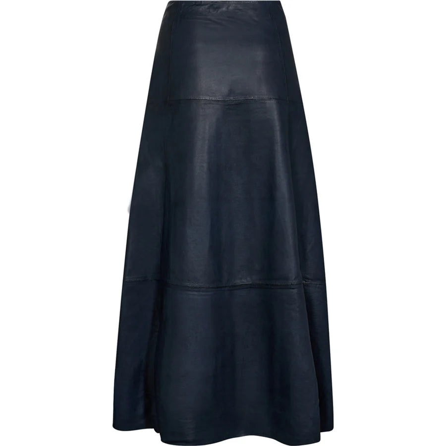 Depeche Nederdel - MarlyDEP Skind Nederdel i Midnight Blue
