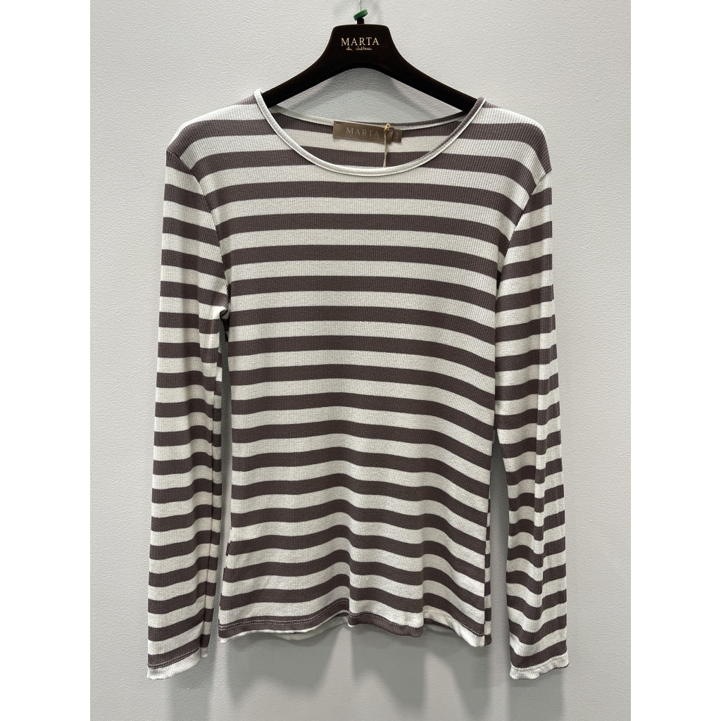 MARTA du château Bluse - 7702 MdcBegonia LS Bluse i Tortora Strib