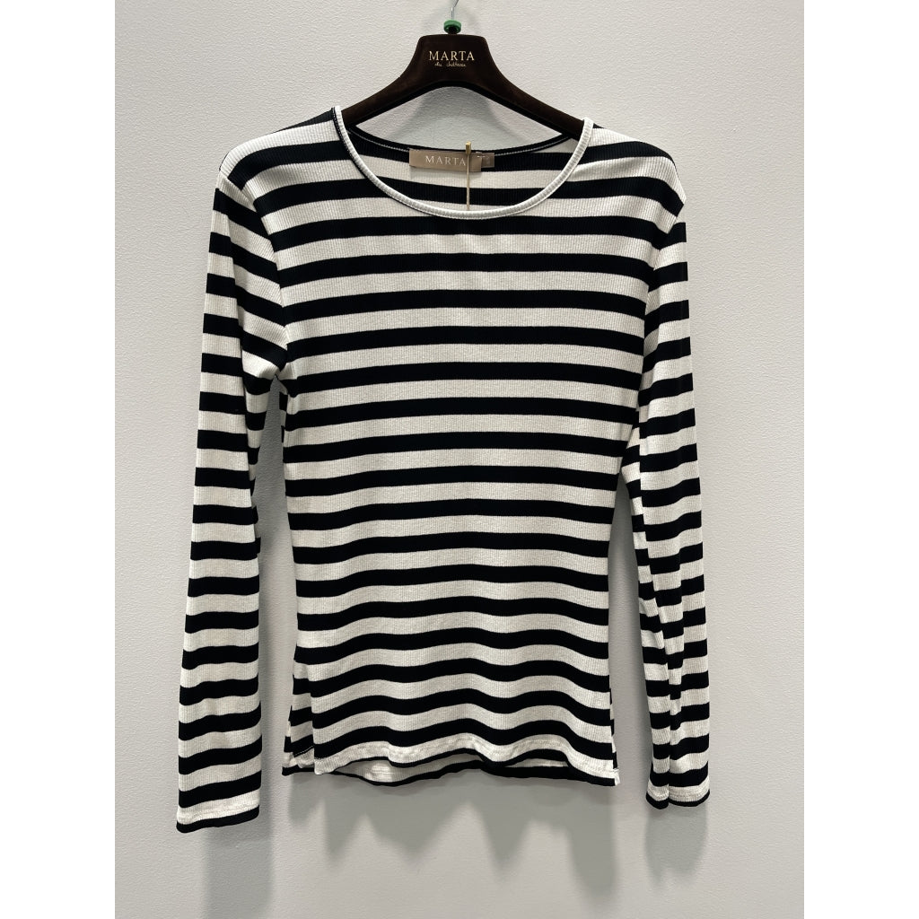 MARTA du château Bluse - MdcBegonia LS Bluse i Nero Strib
