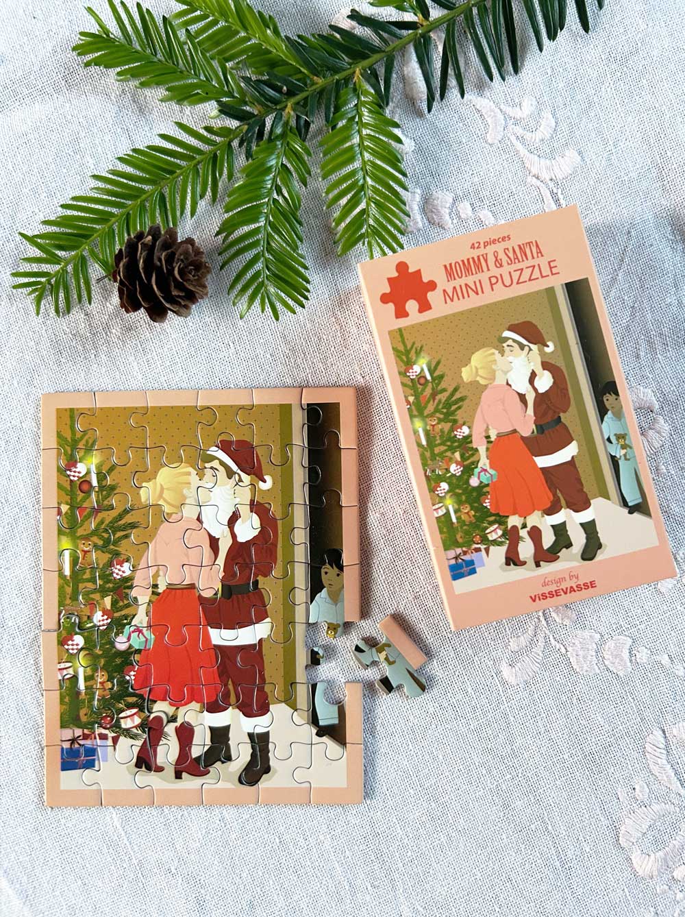 Visse Vasse Puslespil - Mommy & Santa Mini Puslespil 42 Brikker