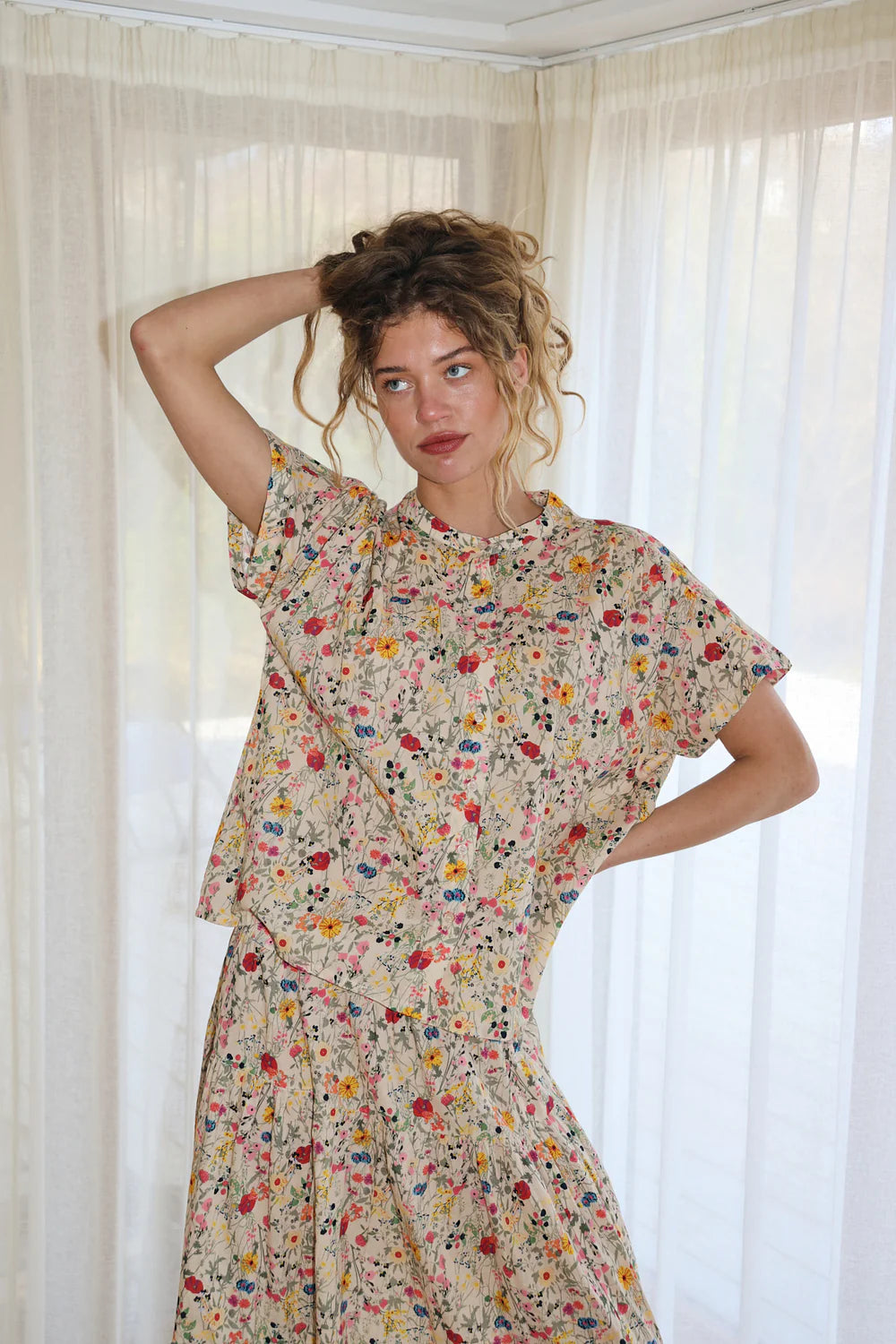 Lollys Laundry Skjorte - MyaLL Skjorte SS i Flower Print Små Blomster