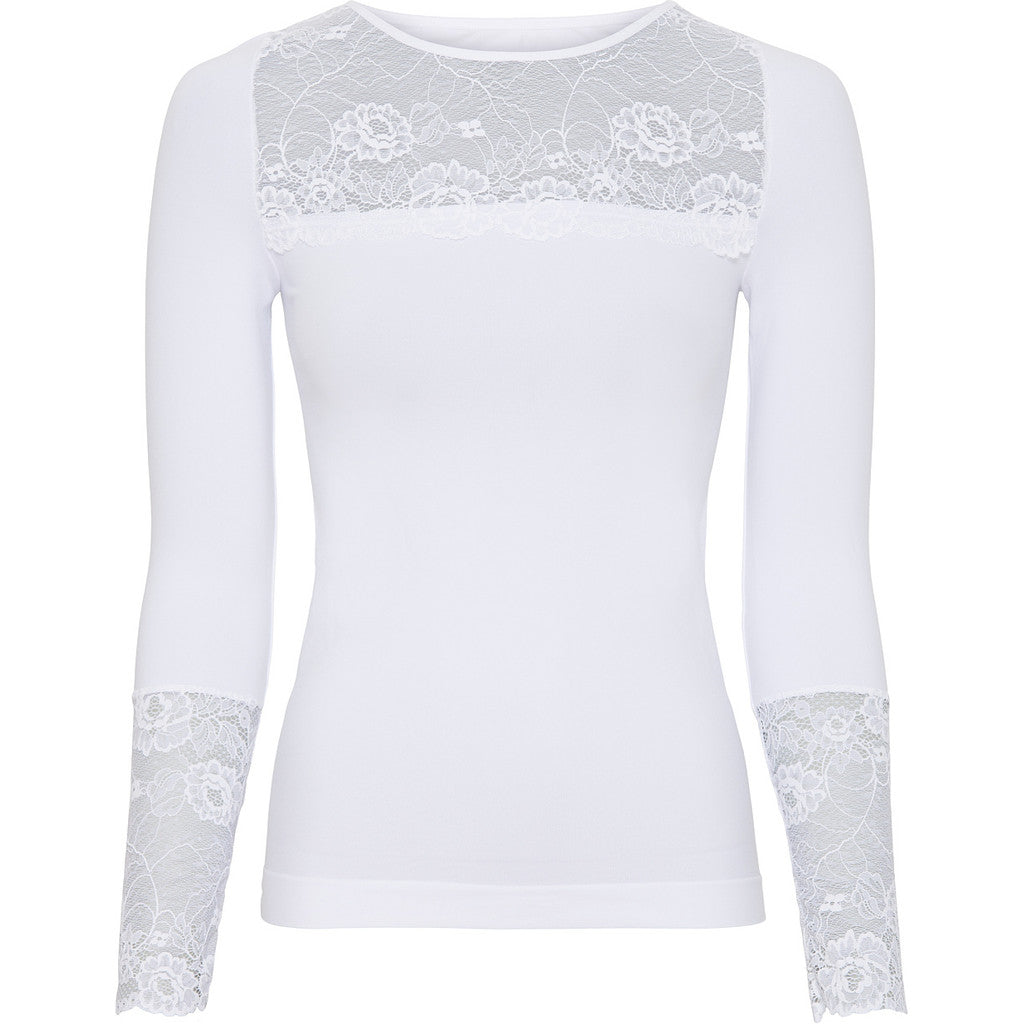 Tim & Simonsen Bluse - Nancy Bluse Lace i Bianco Hvid