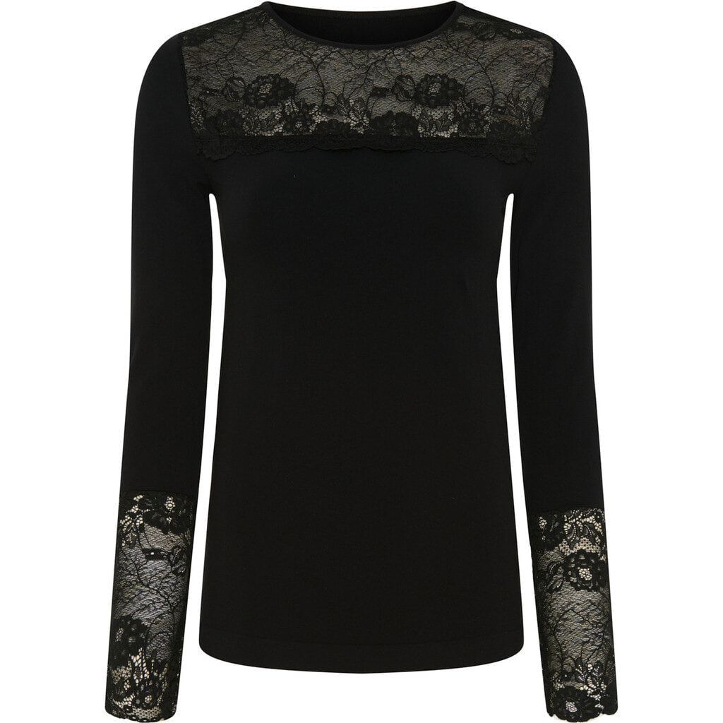 Tim & Simonsen Bluse - Nancy Bluse Lace i Nero Sort