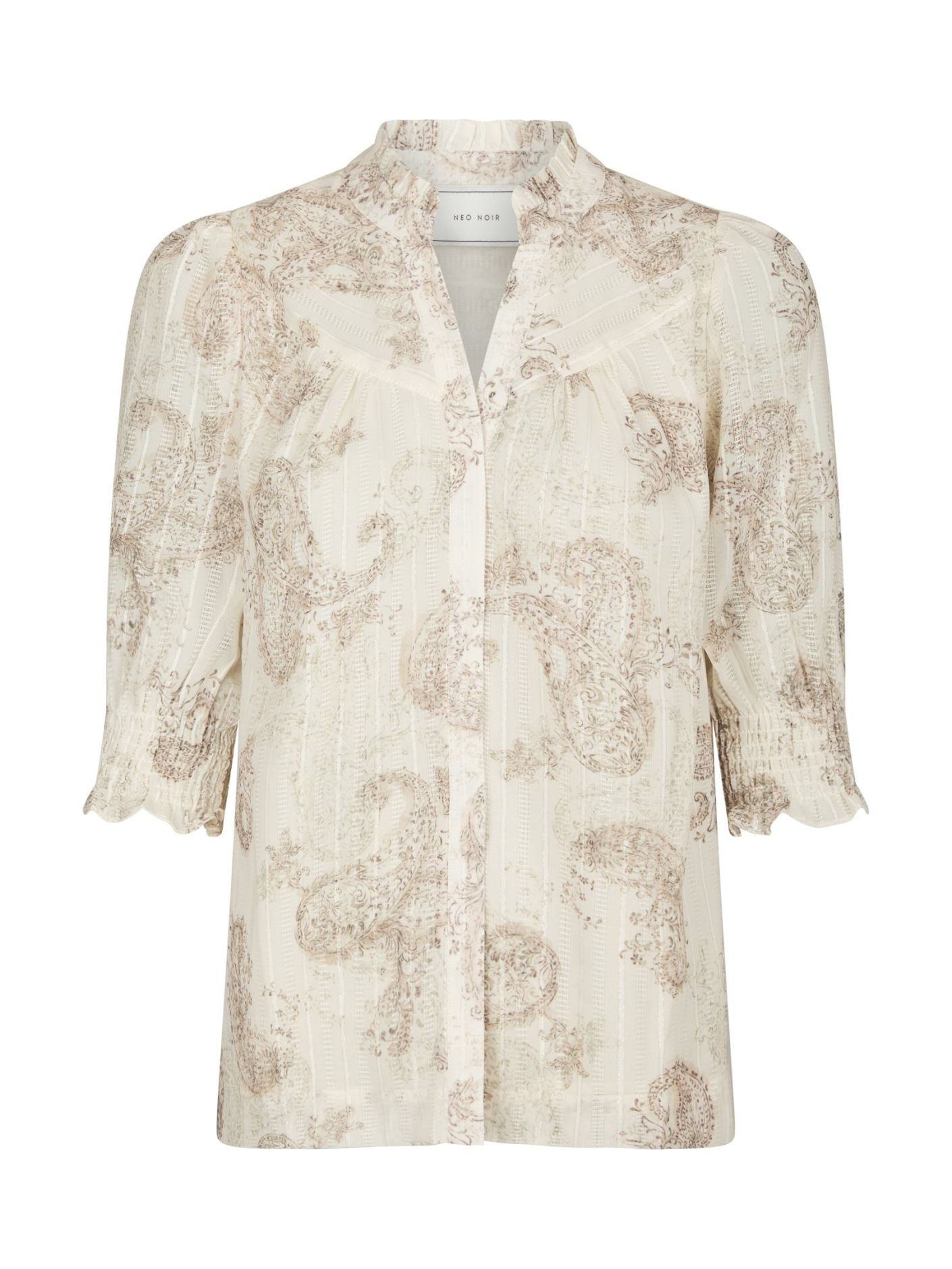Neo Noir Bluse - Diana Faded Paisley Bluse I Sand