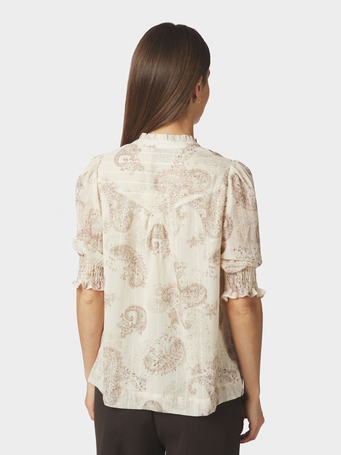 Neo Noir Bluse - Diana Faded Paisley Bluse I Sand