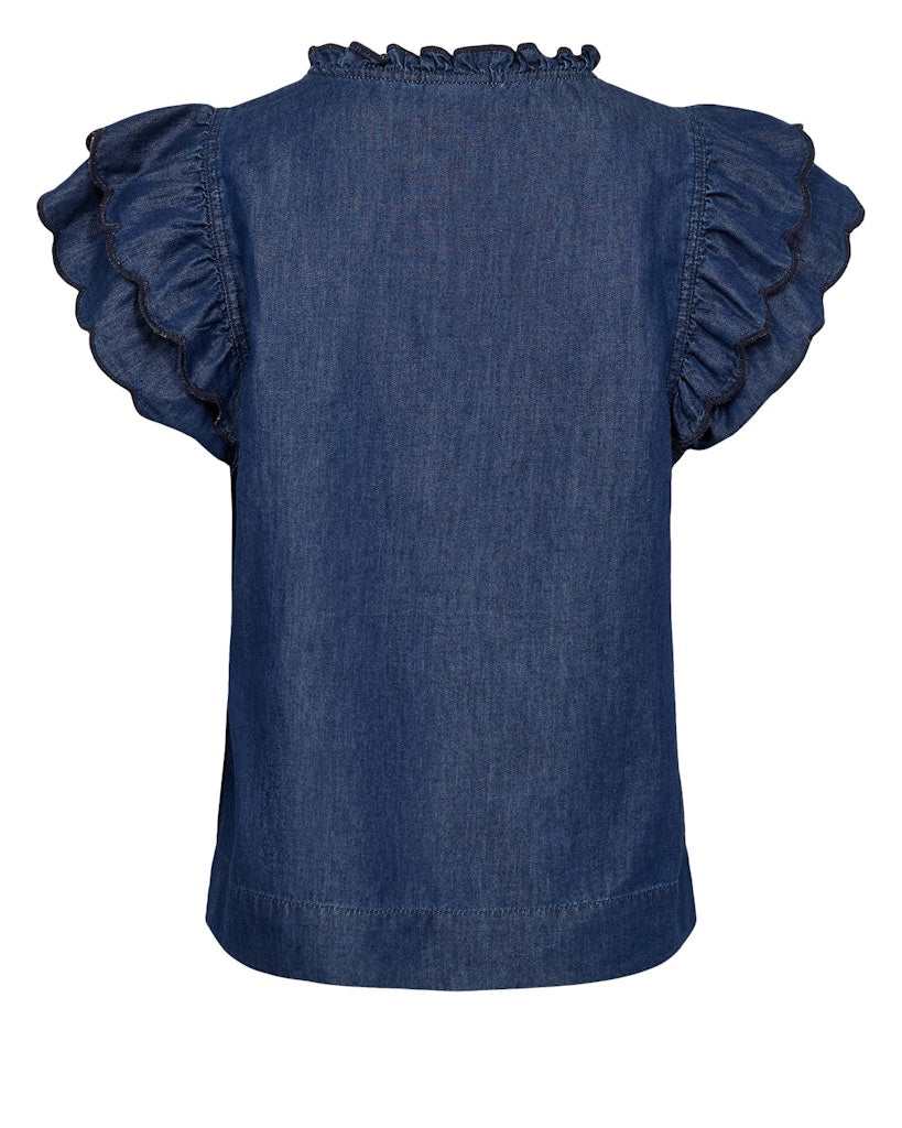 Nümph Top - NuPhilly Top i Dark Blue Denim