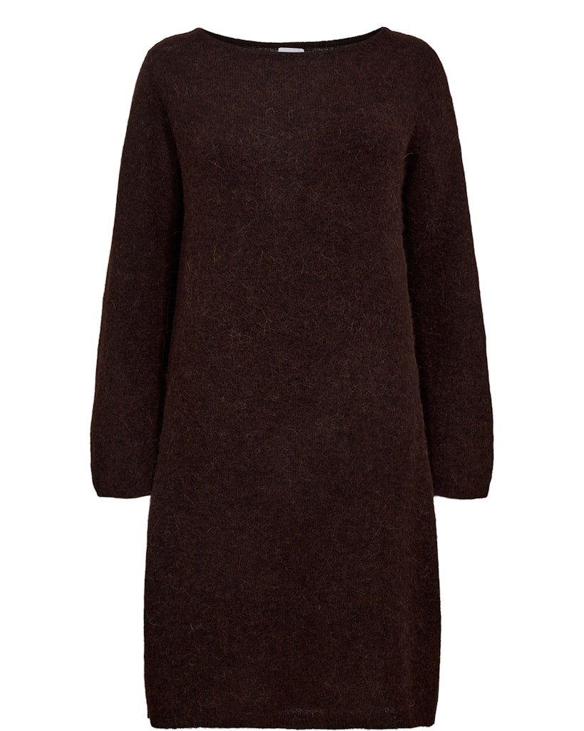 Nümph Kjole - NuRiette Boatneck Strik Kjole i Black Coffee