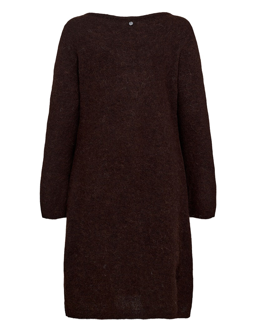 Nümph Kjole - NuRiette Boatneck Strik Kjole i Black Coffee