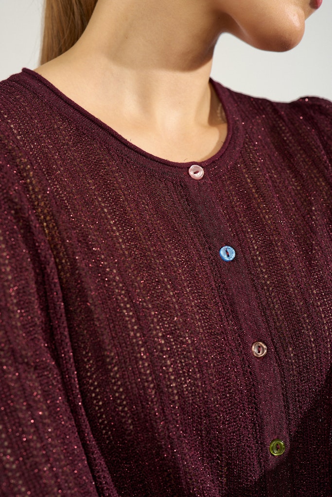 Nümph Cardigan - NuMilsa Cardigan i Fig Bordeaux