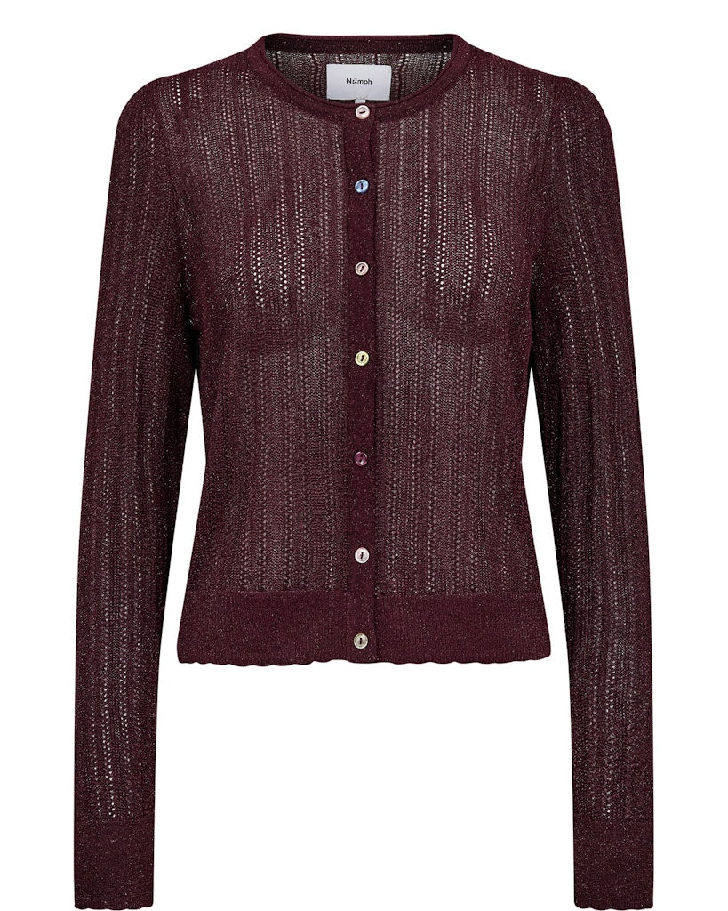 Nümph Cardigan - NuMilsa Cardigan i Fig Bordeaux