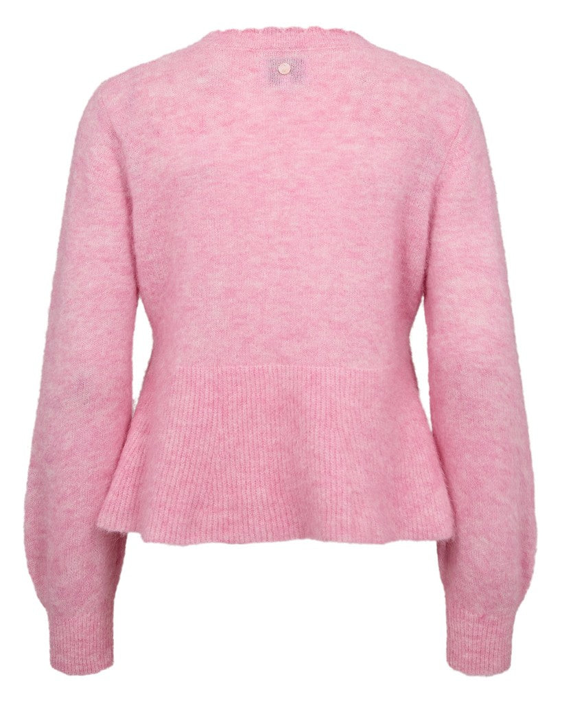 Nümph Strik - NuSuri Peplum Strik Bluse i Bonbon Lyserød