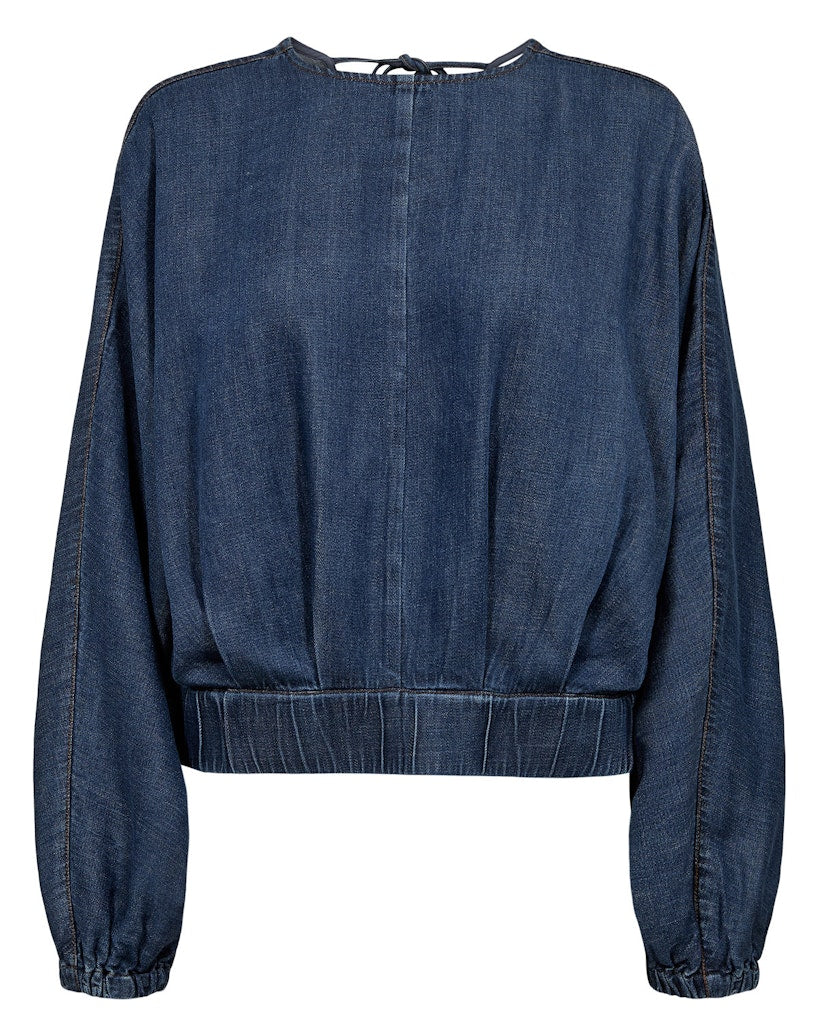 Nümph Bluse - NuAlona Bluse i Dark Blue Denim