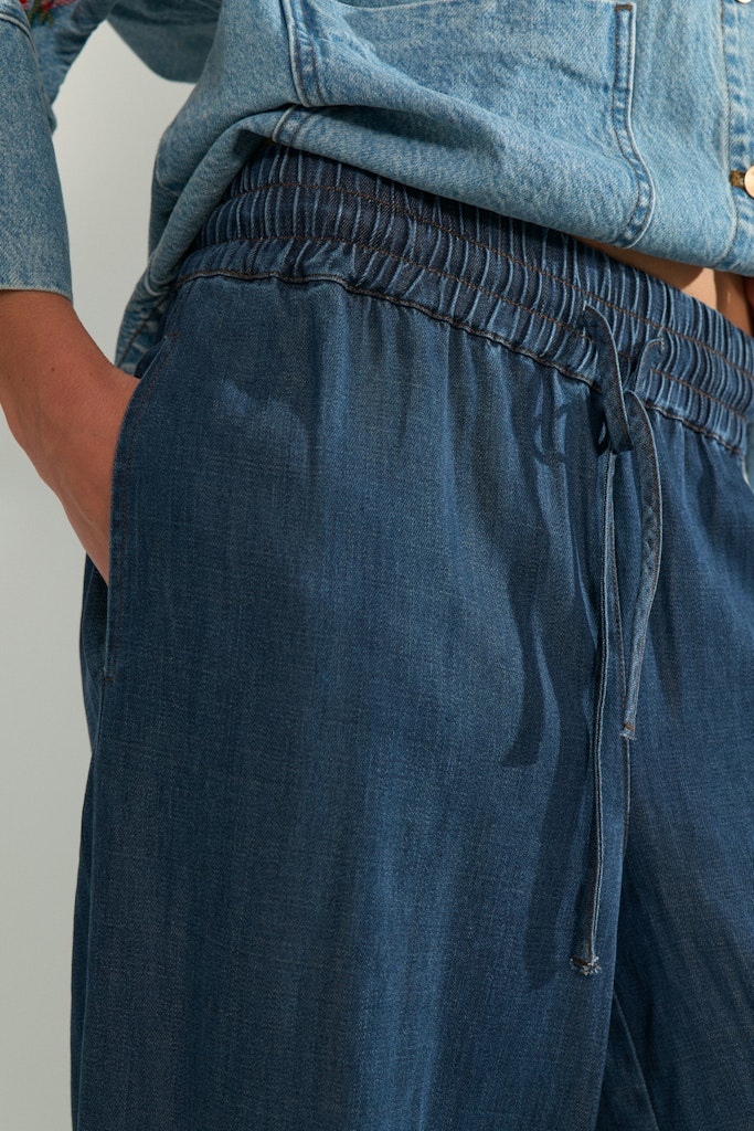 Nümph Bukser - NuAlona Parachute Ballon Bukser i Dark Blue Denim