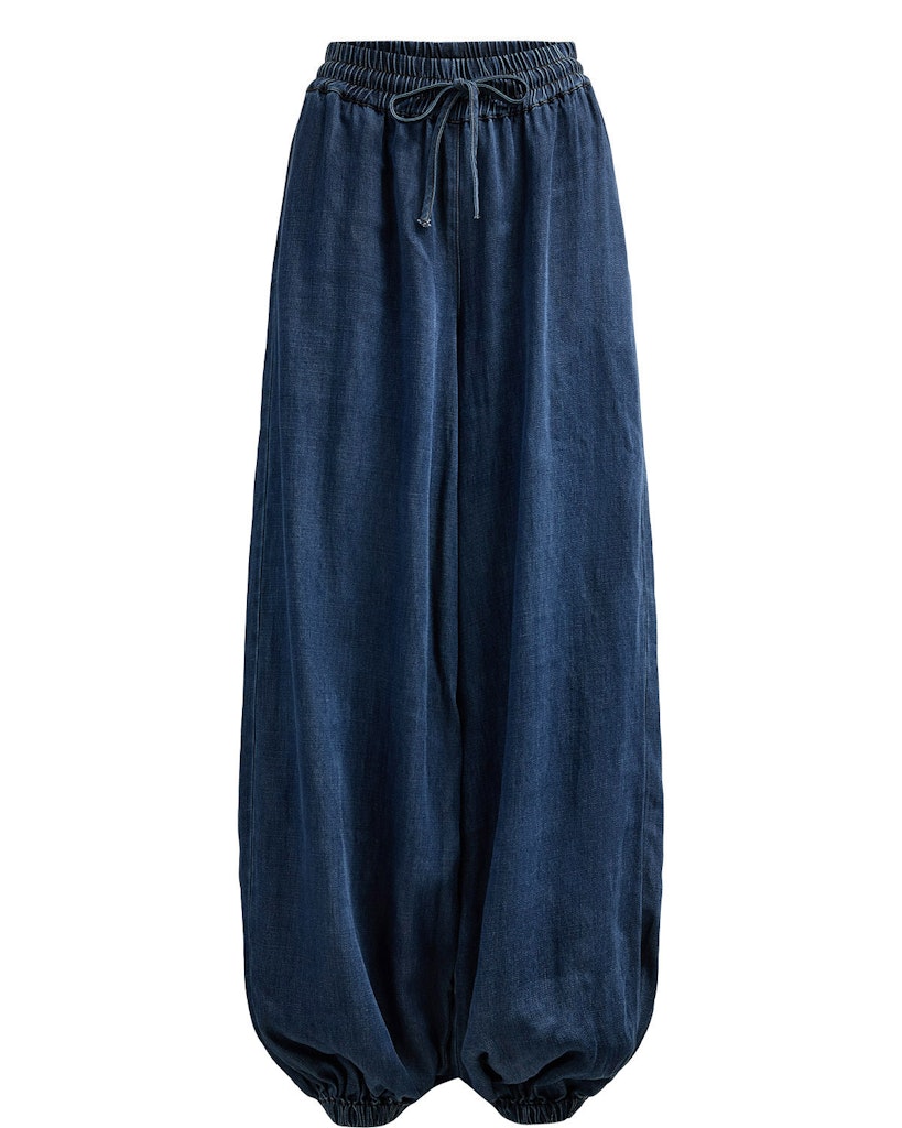Nümph Bukser - NuAlona Parachute Ballon Bukser i Dark Blue Denim