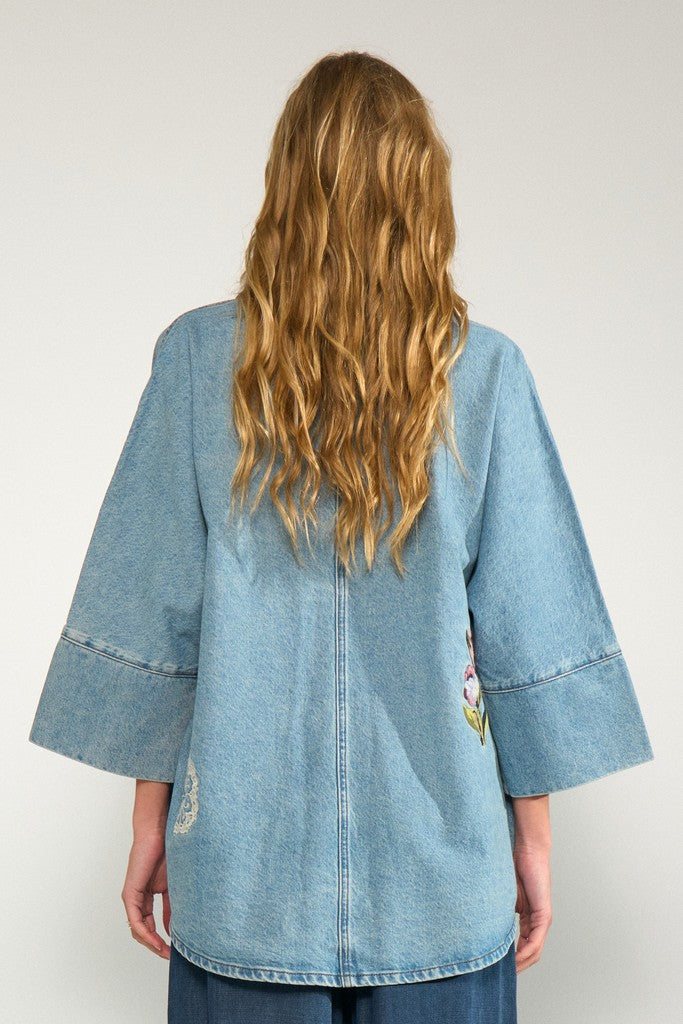 Nümph Jakke - NuDenma Oversize Denim Jakke/skjorte i Medium Blue Denim