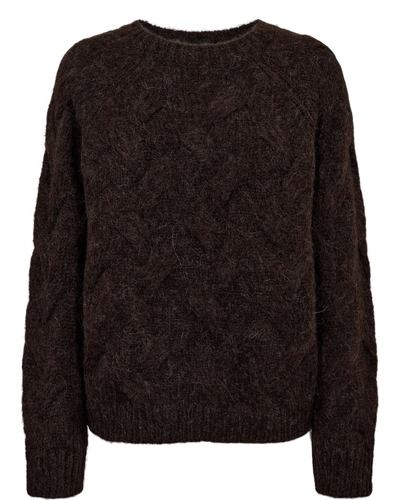 Nümph Strik - NuAlmas Strik Bluse i Black Coffee