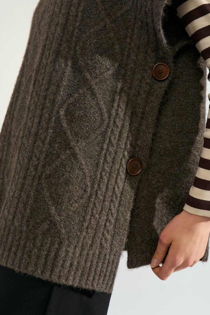 Nümph Strik - NuJoline Poncho i Black Coffee