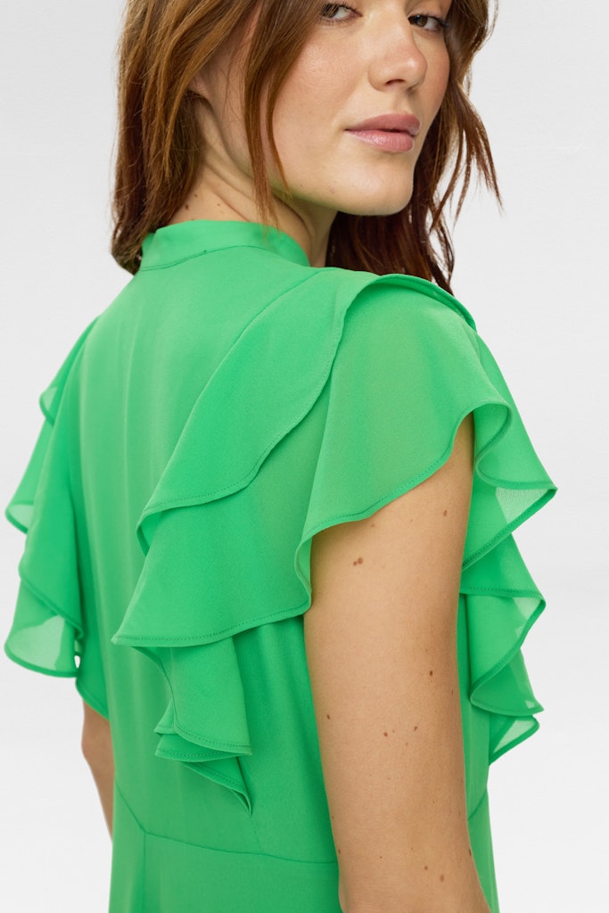 Nümph Kjole - NuParis Ruffle Kjole i Vibrant Green