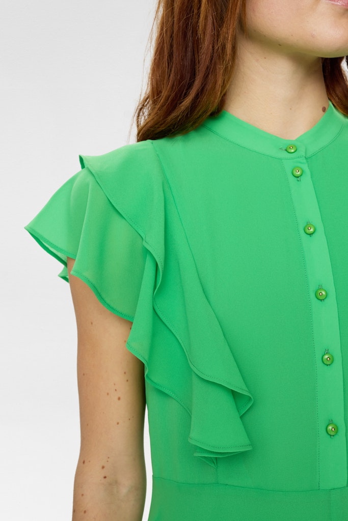 Nümph Kjole - NuParis Ruffle Kjole i Vibrant Green