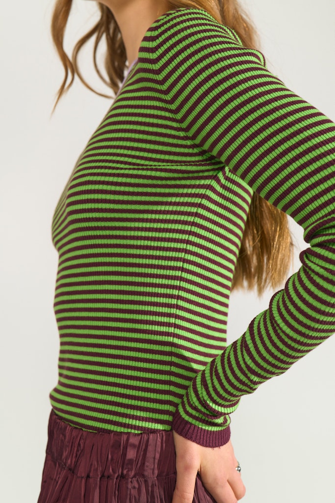 Nümph Bluse - NuFilina Bluse i Fig Grøn Strib