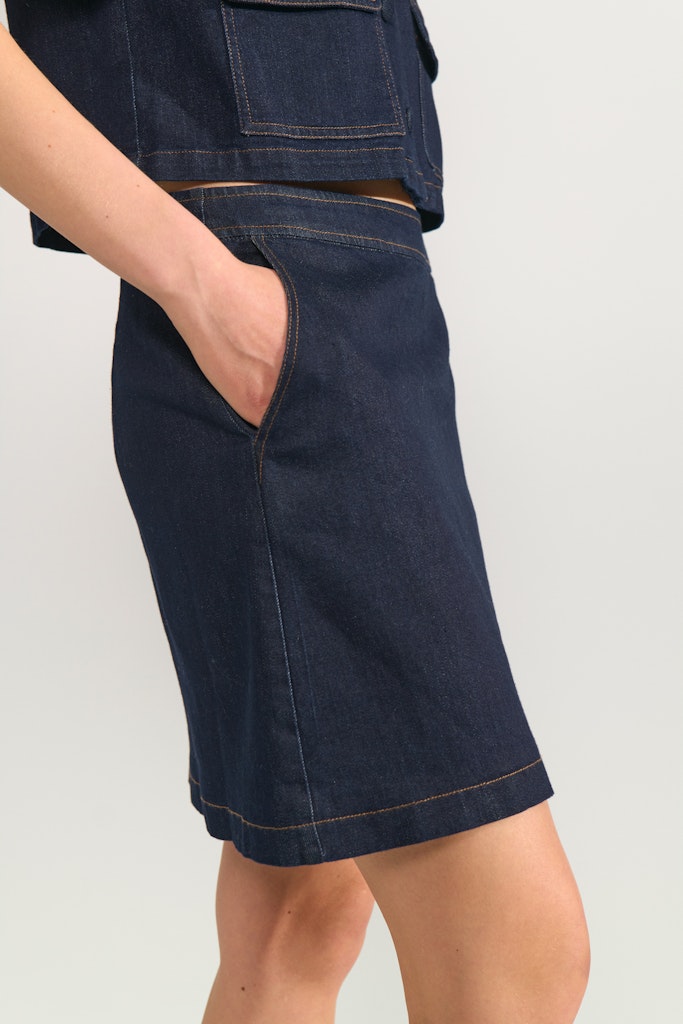 Nümph Nederdel - NuAletta Mini Denim Nederdel i Dark Blue Denim