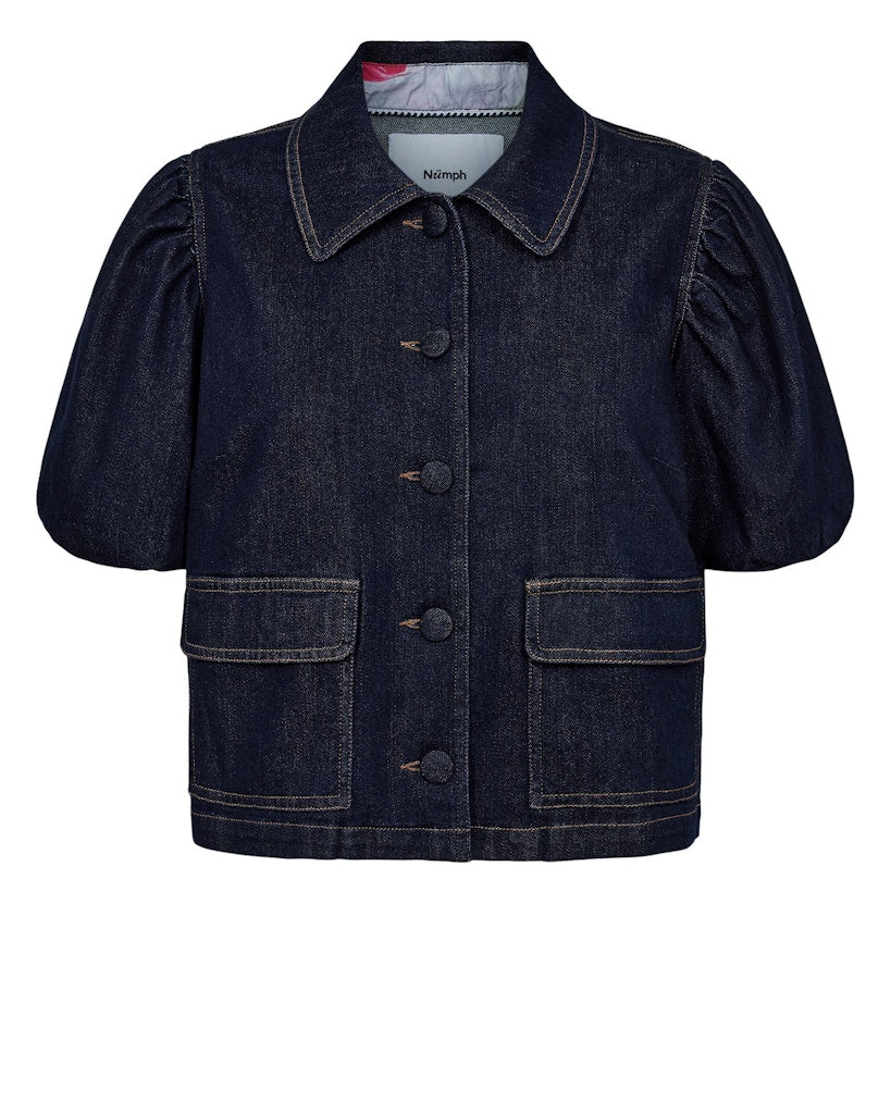 Nümph Jakke - NuAlette Jakke i Dark Blue Denim