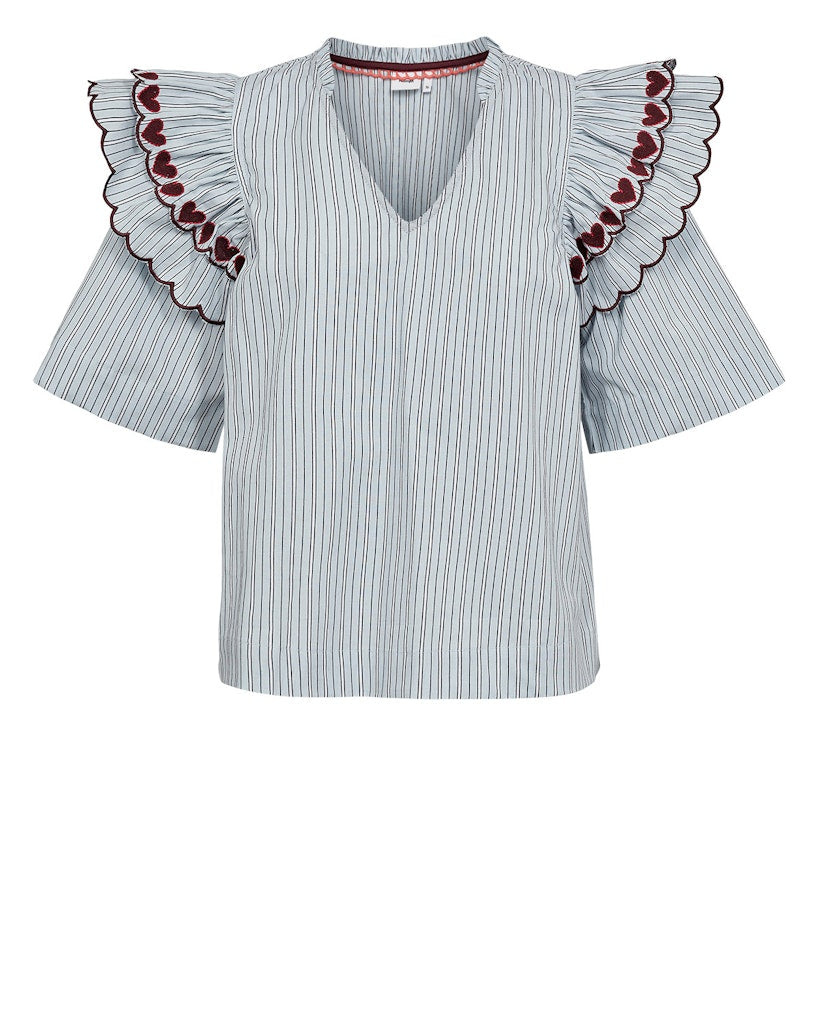 Nümph Bluse - NuDitty Bluse i Floaty Blue Strib