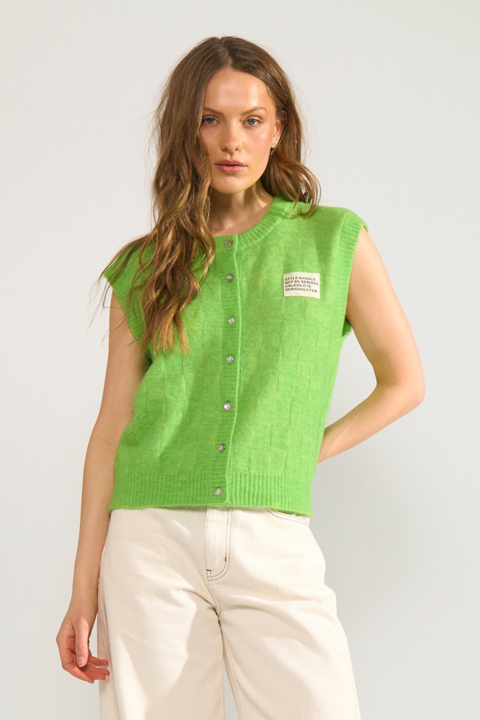 Nümph Vest - NuRiette Check Vest i Jasmine Green