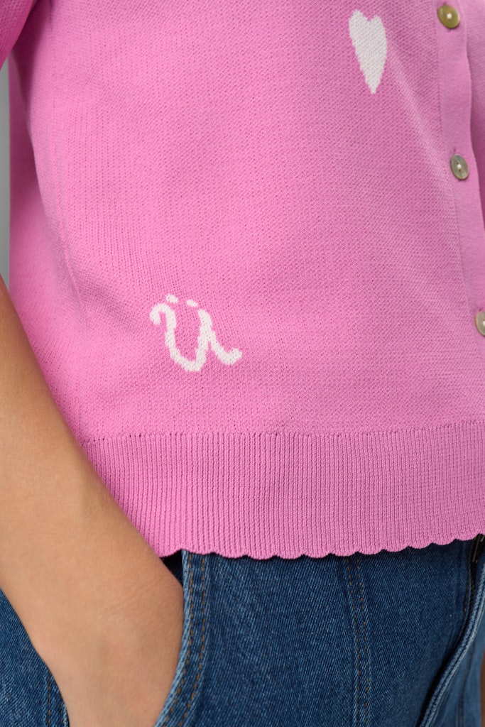 Nümph Cardigan - NuMalitta Cardigan i Fuchsia Pink