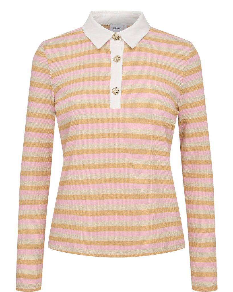 Nümph Bluse - NuGranada LS Polo Bluse Fuchsia Pink