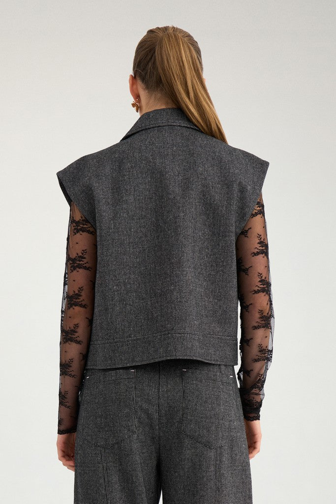 Nümph Vest - NuRoki Vest i Dark Grey Melange