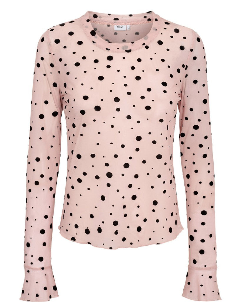 Nümph Bluse - NuEvita LS Mesh Bluse i Peachskin
