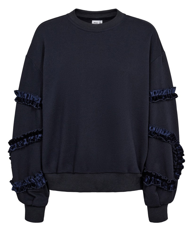 Nümph Sweat - NuSabby O-Neck Sweat i Salute Marineblå