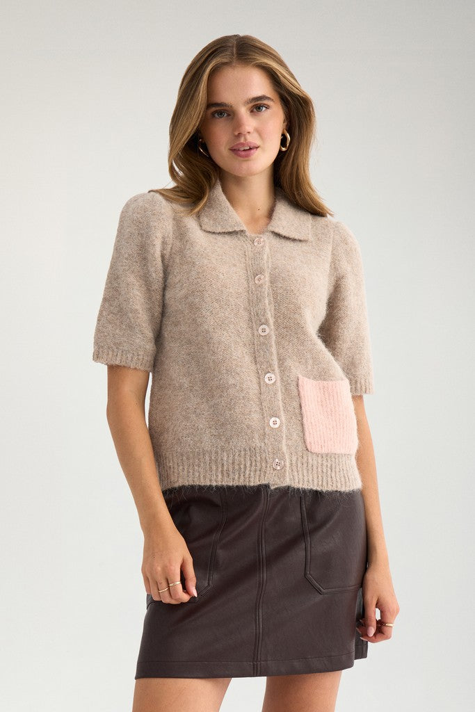 Nümph Cardigan - NuSalia Cardigan i Sesame Melange