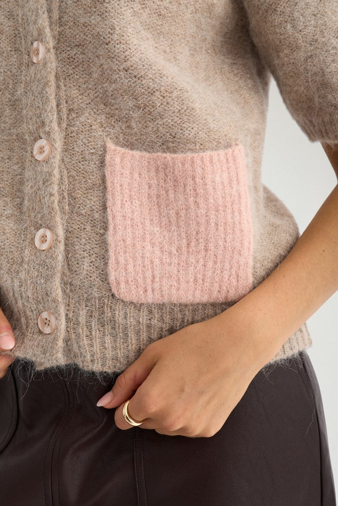 Nümph Cardigan - NuSalia Cardigan i Sesame Melange