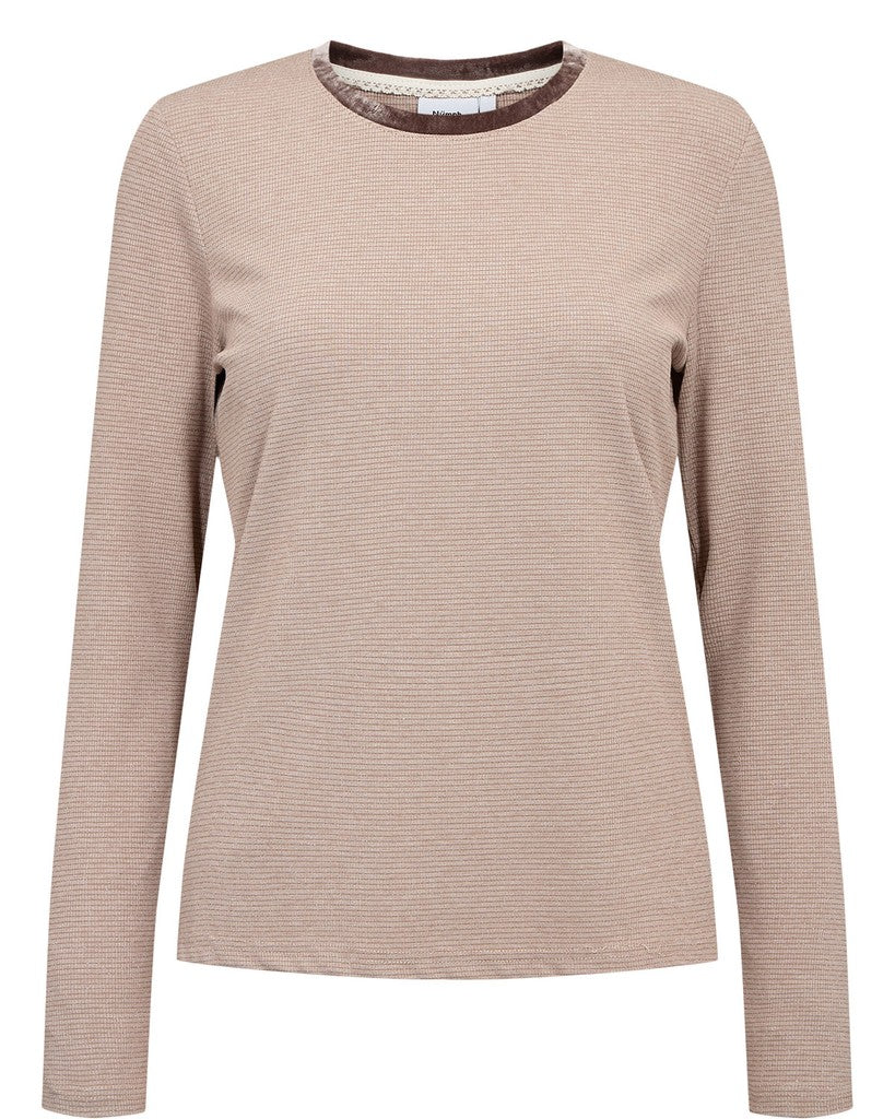 Nümph Bluse - NuTrinna LS Bluse i Taupe Grey