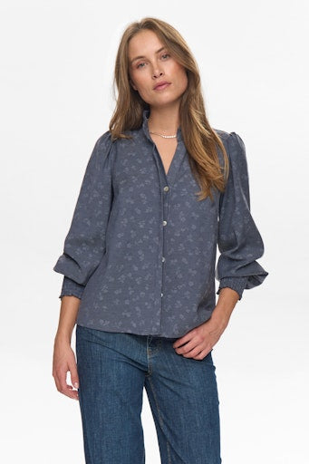 Nümph Skjorte - NuCila Skjorte i Medium Blue Denim