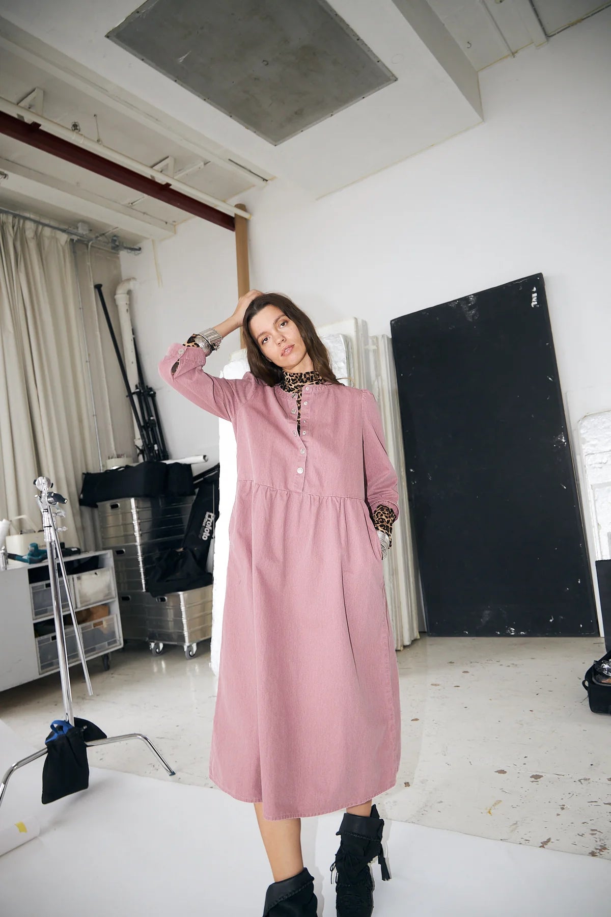 Lollys Laundry Kjole -  OliviaLL Midi 3/4 Ærme Kjole i Plum