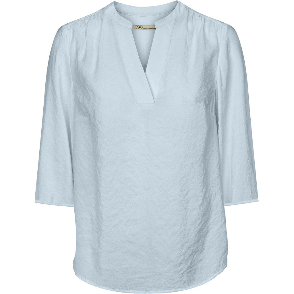 PBO Bluse - Sara Linalo Bluse i Blue Fog