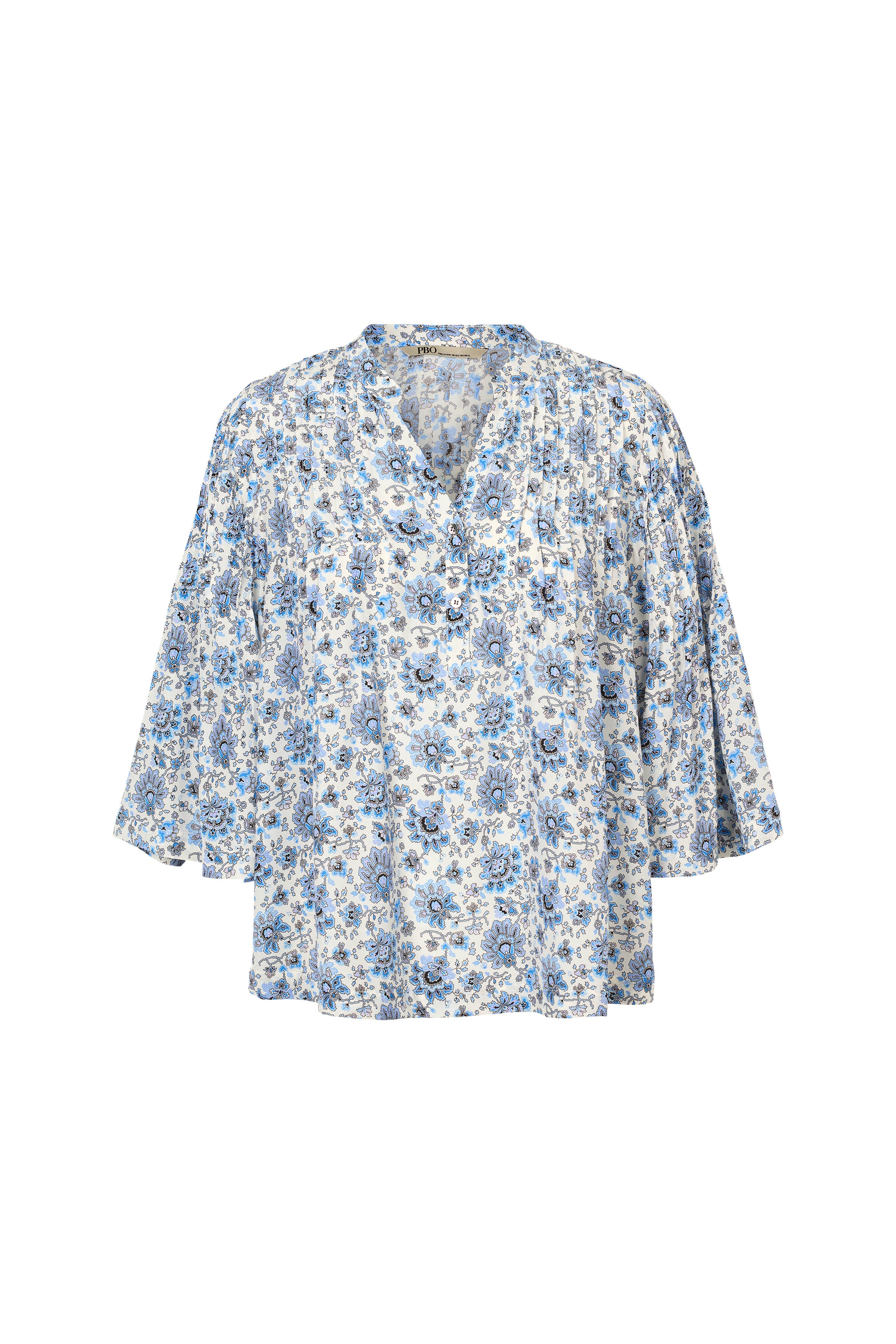 PBO Top - PBOJonmoi Bluse i Blue-Off White